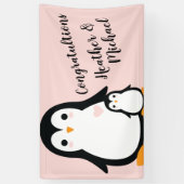 Pink Pinguin Baby Dusche Banner (Vertikal)
