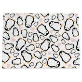 Pink Pinguin Baby Dusche Große Geschenktüte (Vorderseite)