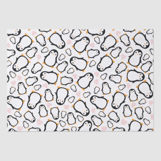 Pink Pinguin Baby Dusche Seidenpapier (Vorderseite)