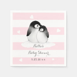 Pink Pinguin Paper Napkins Serviette