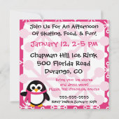 Pink-Pinguin-Party Einladung (Rückseite)