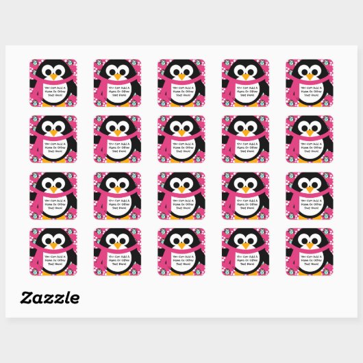 Pink Pinguin Party Stickers (Blatt)