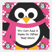 Pink Pinguin Party Stickers (Vorderseite)