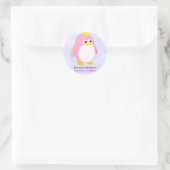 Pink Pinguin Personalisierte Labels Runder Aufkleber (Tasche)