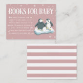 Pink Pinguins Winter Baby Dusche Buchungsanfrage Begleitkarte (Vorne/Hinten)