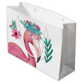 Pink-Pink-Babydusche-Geschenktüte Große Geschenktüte (Rückseite Schrägansicht)