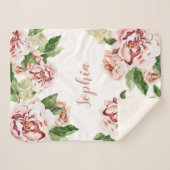 Pink-Pink-Blume-Mädchen Name Baby Sherpadecke (Vorderseite (Horizontal))