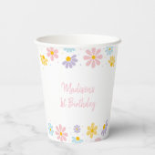 Pink Pink Daisy Blume Pappbecher (Rückseite)