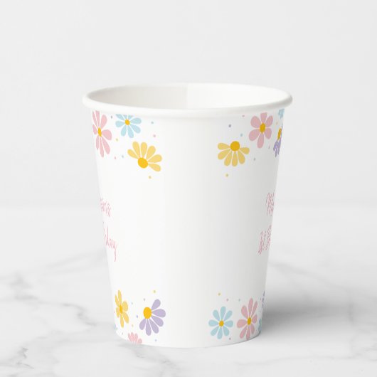 Pink Pink Daisy Blume Pappbecher (Links)