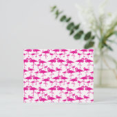 Pink Pink Flamingo Postkarte (Stehend Vorderseite)