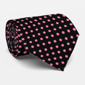Pink-Pink-Polka-Dot Anpassbare Krawatte (Gerollt)