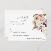 Pink pink Rustikal am UAWG RSVP Karte (Vorne/Hinten)