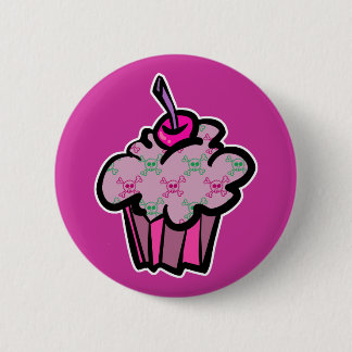 Pink-Pink-Schädelkreuz Button