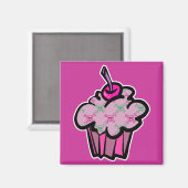 Pink-Pink-Schädelkreuz Magnet (Vorderseite/Rückseite)
