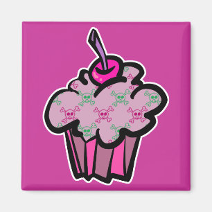 Pink-Pink-Schädelkreuz Magnet