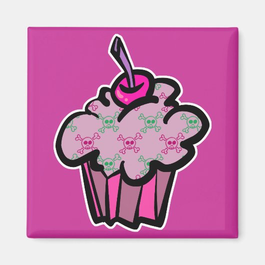 Pink-Pink-Schädelkreuz Magnet (Vorne)