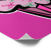 Pink-Pink-Schädelkreuz Poster (Ecke)