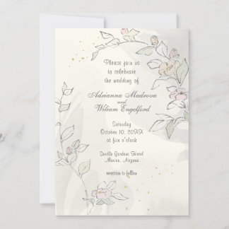 Pink pinkfarbene Blume Hochzeit Einladung