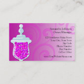 Pink-pinkfarbenes Süßigkeits-Buffet Visitenkarte (Rückseite)