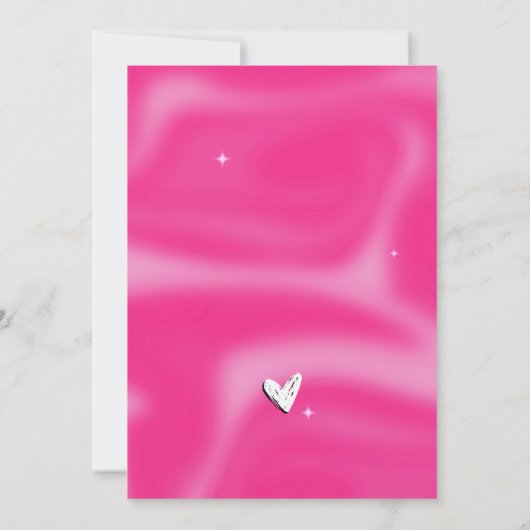 Pink Pinselstriche y2k Retro Baby Dusche Einladung (Rückseite)