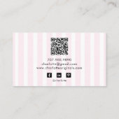 Pink Pinstripe Ribbon Doodle Jewelier Designer Visitenkarte (Rückseite)