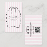 Pink Pinstripe Ribbon Doodle Jewelier Designer