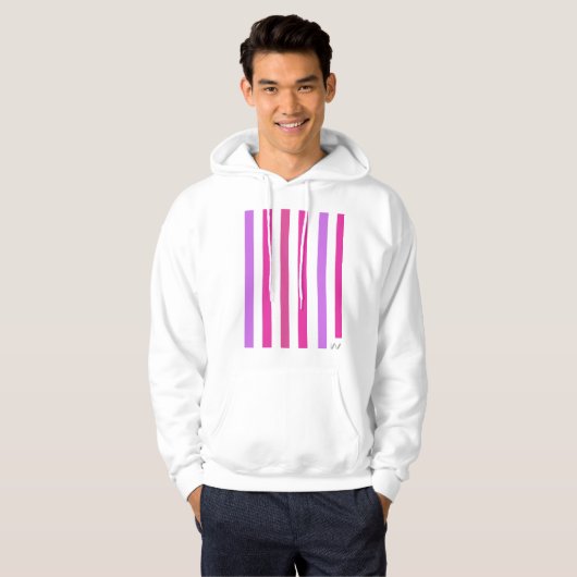 Pink Pinstripe Unisex Pullover Hoodie (Vorne ganz)
