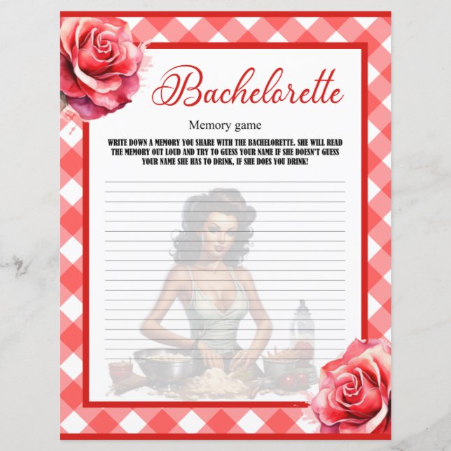 Pink Pinup Bachelorette Memory Game (Vorderseite)