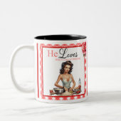 Pink Pinup Bachelorette Zweifarbige Tasse (Links)