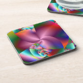 Pink Pinwheel Abstrakt Cork Untersetzer Set von 6 (Linke Seite)