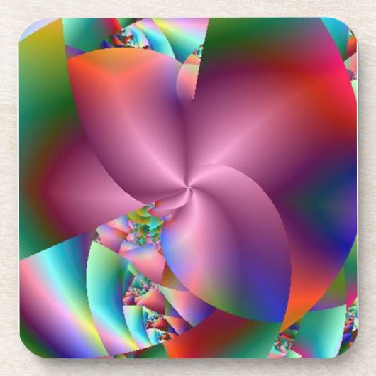 Pink Pinwheel Abstrakt Cork Untersetzer Set von 6 (Vorderseite)