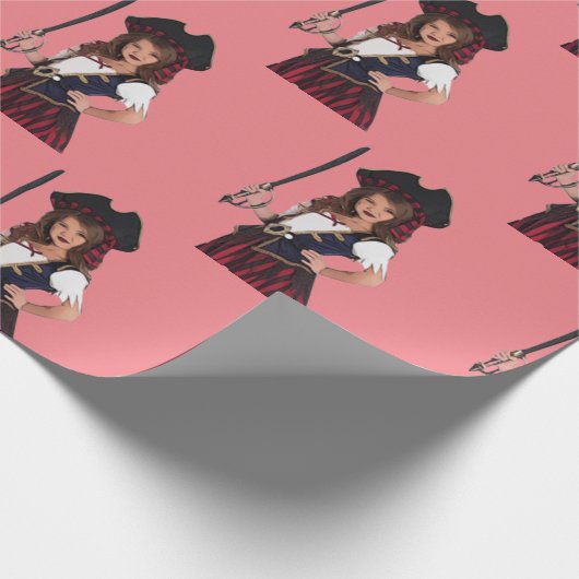 Pink-Pirat-Party liefert Wrapping Paper Geschenkpapier (Ecke)