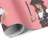 Pink-Pirat-Party liefert Wrapping Paper Geschenkpapier (Rolleneckpunkt)