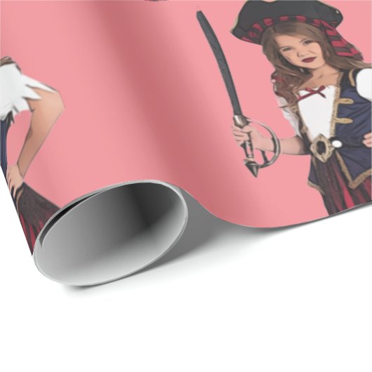 Pink-Pirat-Party liefert Wrapping Paper Geschenkpapier (Rolleneckpunkt)