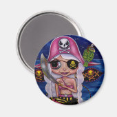 Pink Pirate Fairy Magnet (Vorderseite/Rückseite)