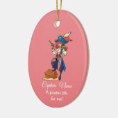Pink Pirate LADY Keramik Ornament (Links)