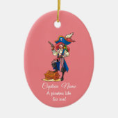 Pink Pirate LADY Keramik Ornament (Vorne)