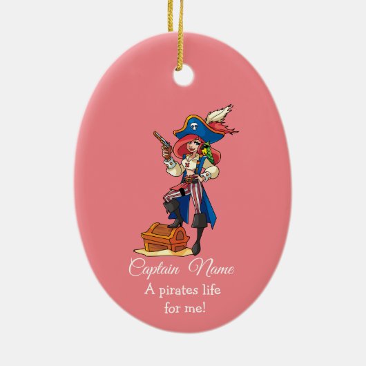 Pink Pirate LADY Keramik Ornament (Hinten)