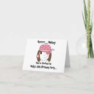 Pink Pirate Party Einladung