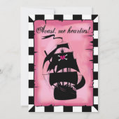 Pink Pirate Prinzessin Geburtstag, 12x18 Einladung (Rückseite)
