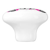 Pink Pirate Skull Crossbones Punk Dresser Keramikknauf (Seitenansicht)