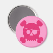 Pink Pirate Skull - Magnet (Vorderseite/Rückseite)