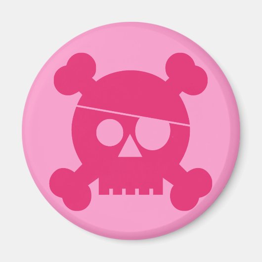 Pink Pirate Skull - Magnet (Vorne)