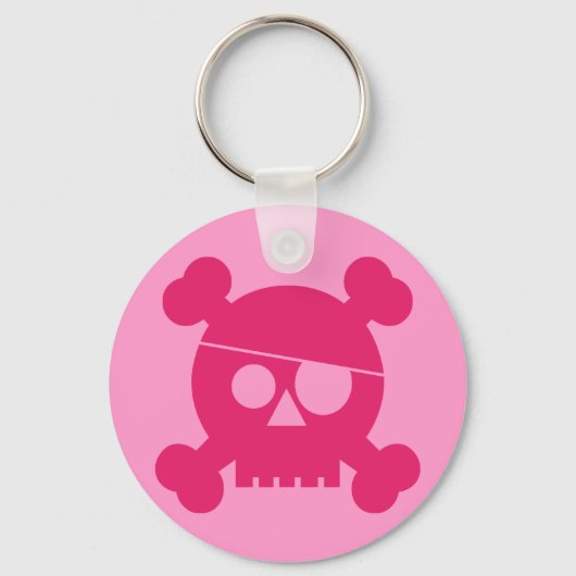 Pink Pirate Skull - Schlüsselanhänger (Vorderseite)