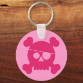 Pink Pirate Skull - Schlüsselanhänger (Vorderseite)