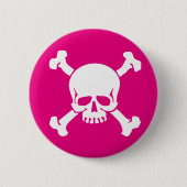 Pink Pirate, Skull und Crossbones Button (Vorderseite)