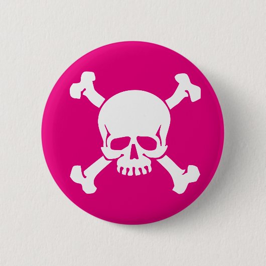 Pink Pirate, Skull und Crossbones Button (Vorderseite)
