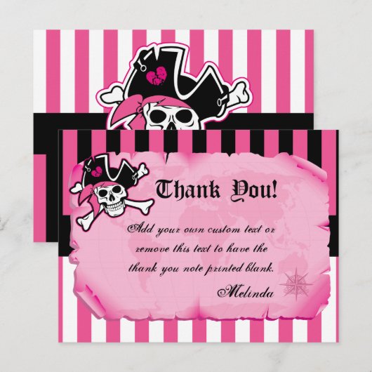 Pink Pirate Vielen Dank Karten (Vorne/Hinten)