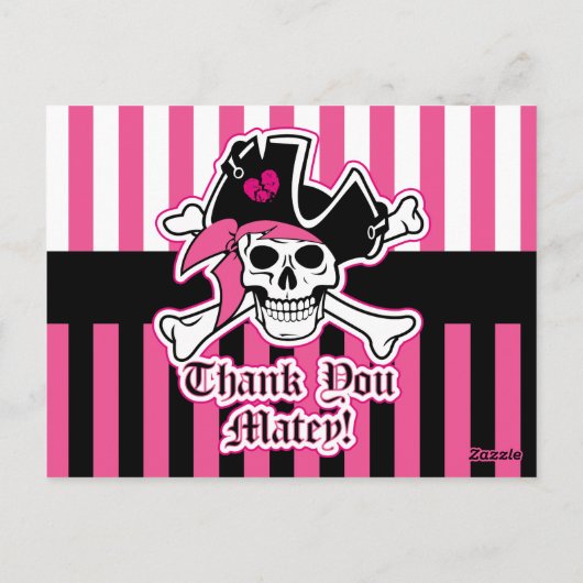 Pink Pirate Vielen Dank Karten (Rückseite)