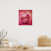 Pink Pisley Cupcake Leinwand Poster (Küche)